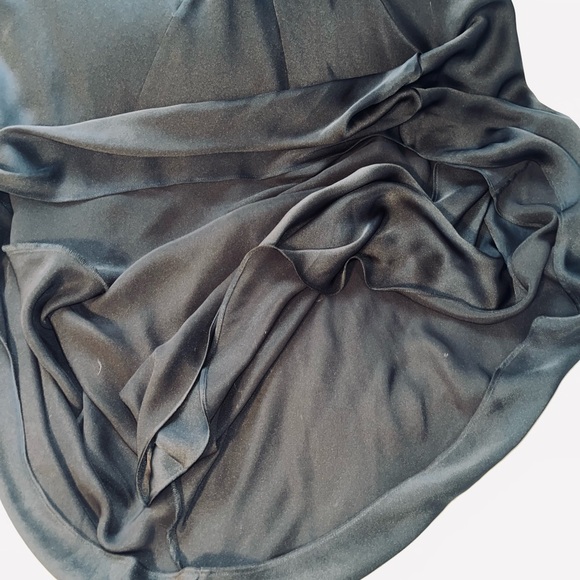 ALL SAINTS Slip Dress Drawstring Black Midi Sz 10 - Picture 8 of 11